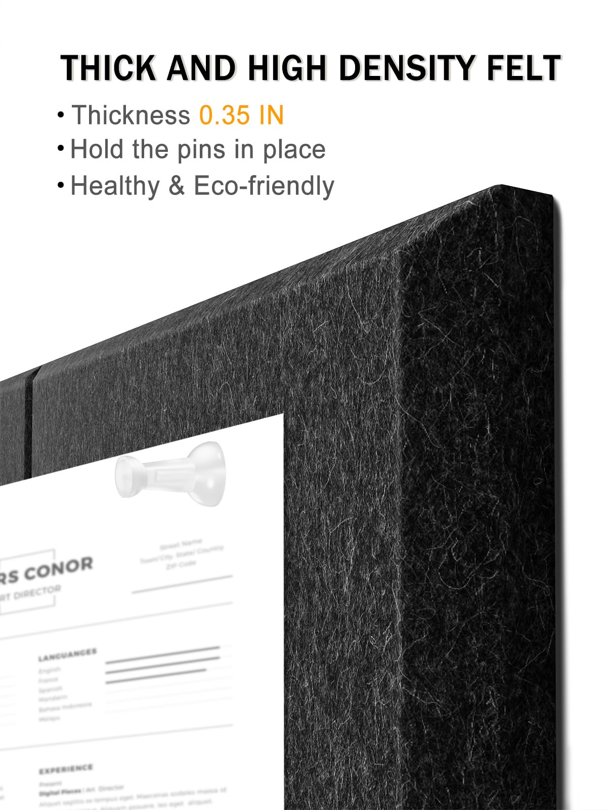 Hsurbtra Large Cork Board for Wall 36 x 24 Inch, 6 Pack Felt Bulletin Notice Board with Pushpins