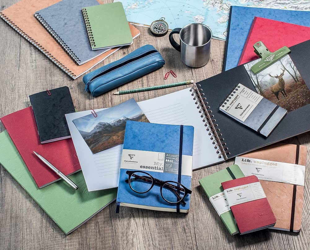 Clairefontaine 77024C Collection Age Bag A Small Round Pencil Case in Genuine Blue Lambskin - 18.5