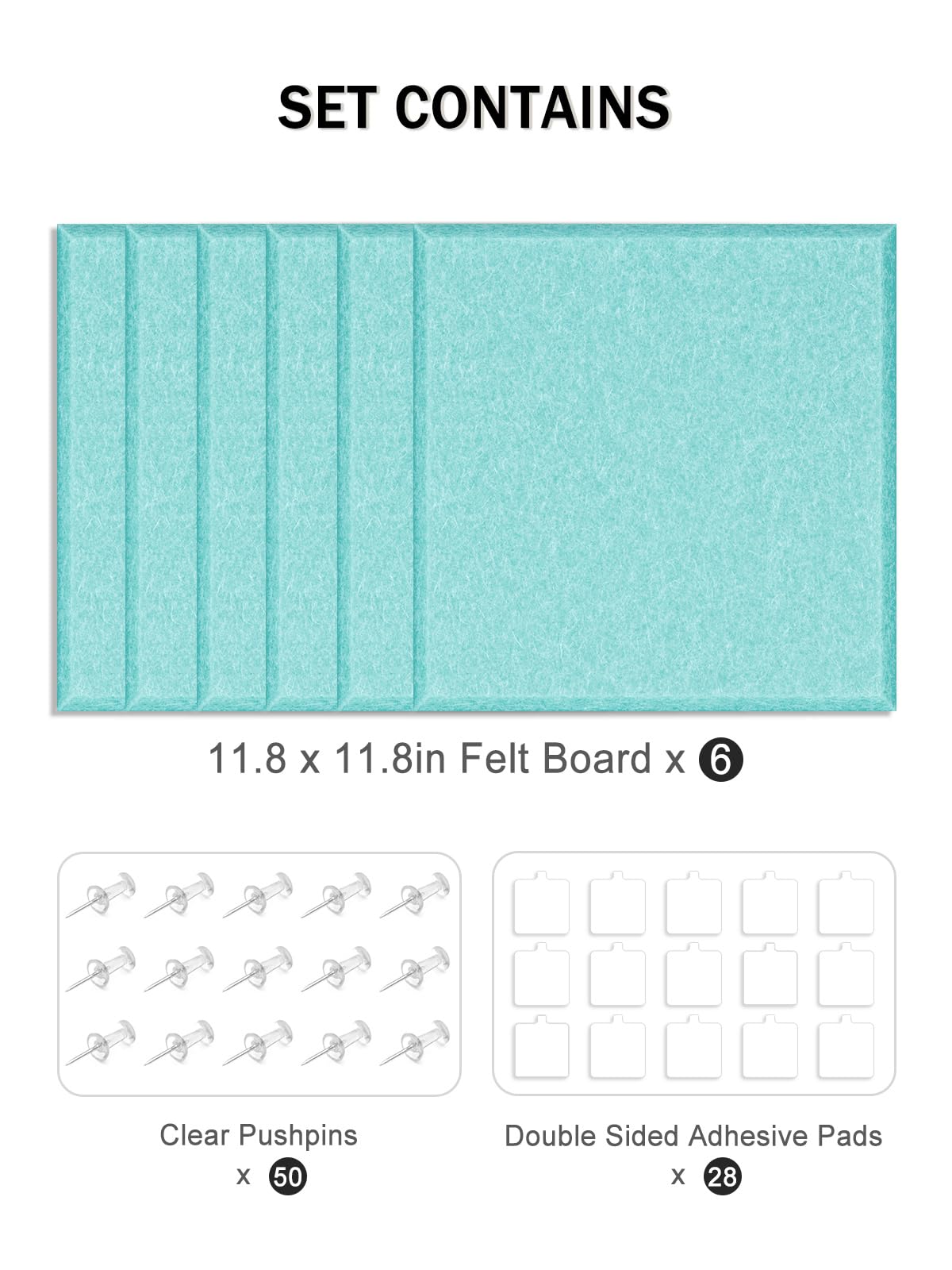 Hsurbtra Large Cork Board for Wall 36 x 24 Inch, 6 Pack Felt Bulletin Notice Board with Pushpins