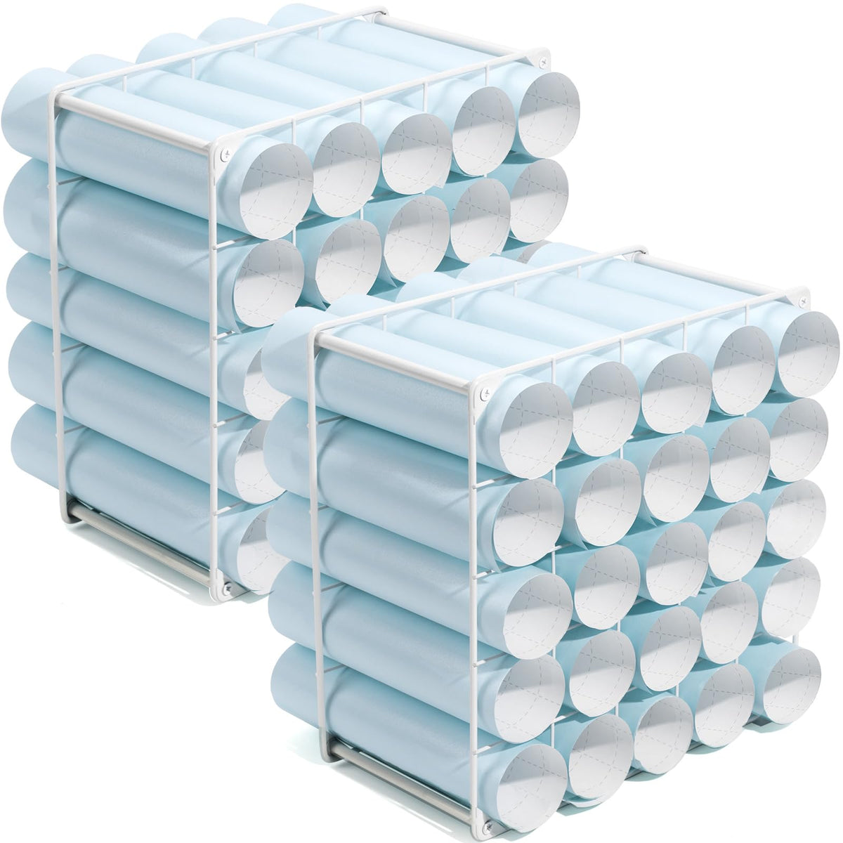volepet Vinyl Storage Rack 50-Holes Metal Vinyl Roll Holder White Craft Storage Organizer for Craft