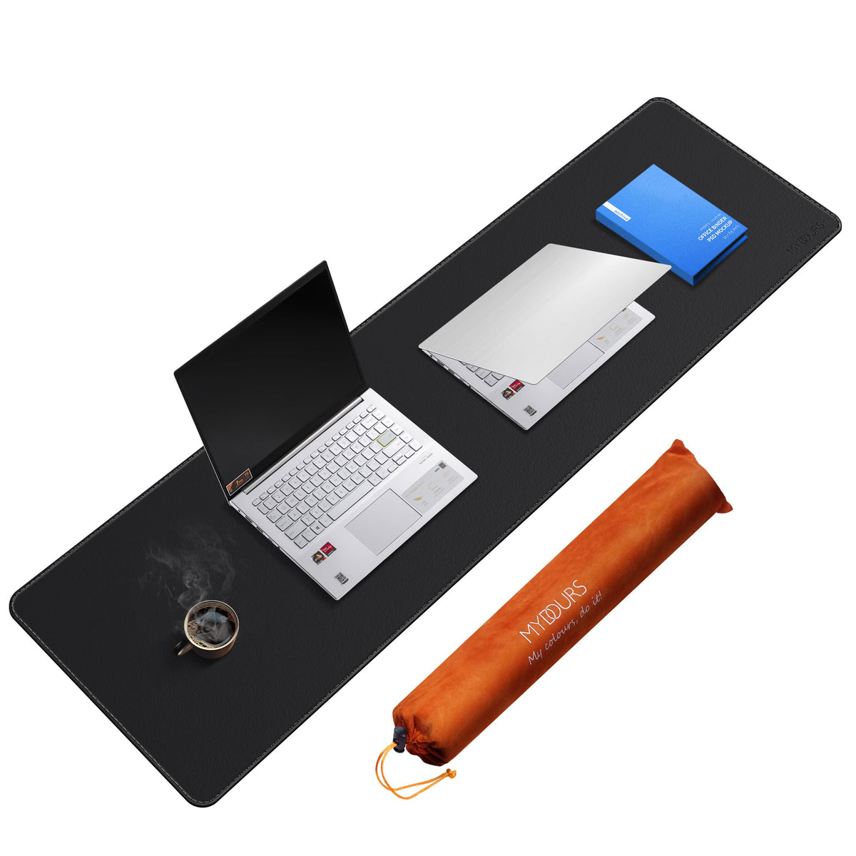 Mydours 59" x 15.7" Oversized PU Leather Desk Mat, Gaming Mouse Pad, Black