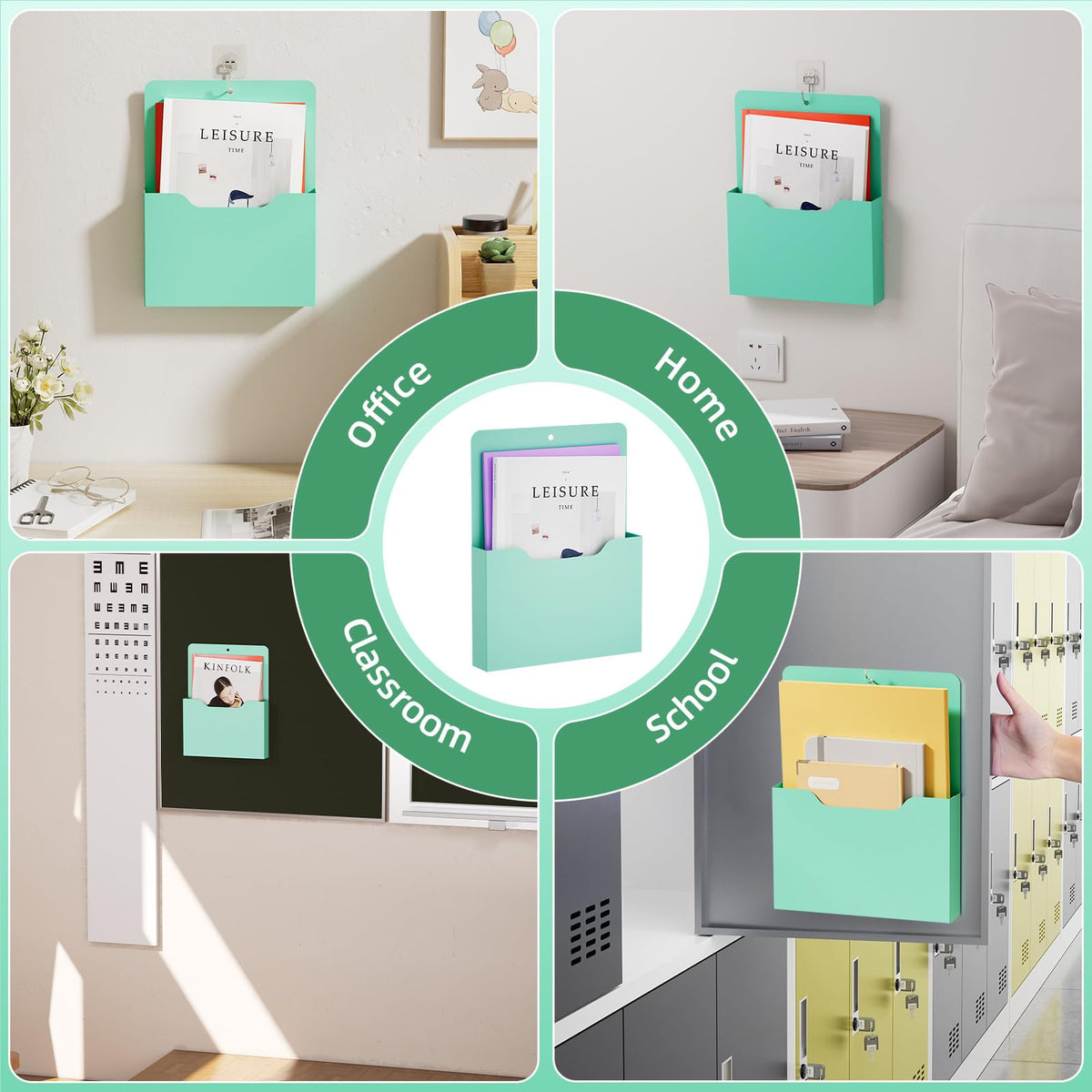 Marbrasse Magnetic File Holder - Magnetic Paper Holder, Pocket Organizer Office Supplies Storage