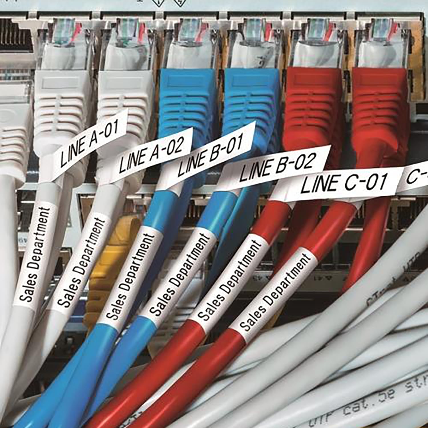 Label KINGDOM TZe-FX251 1" Flexible-ID Tape Compatible with Brother Ptouch