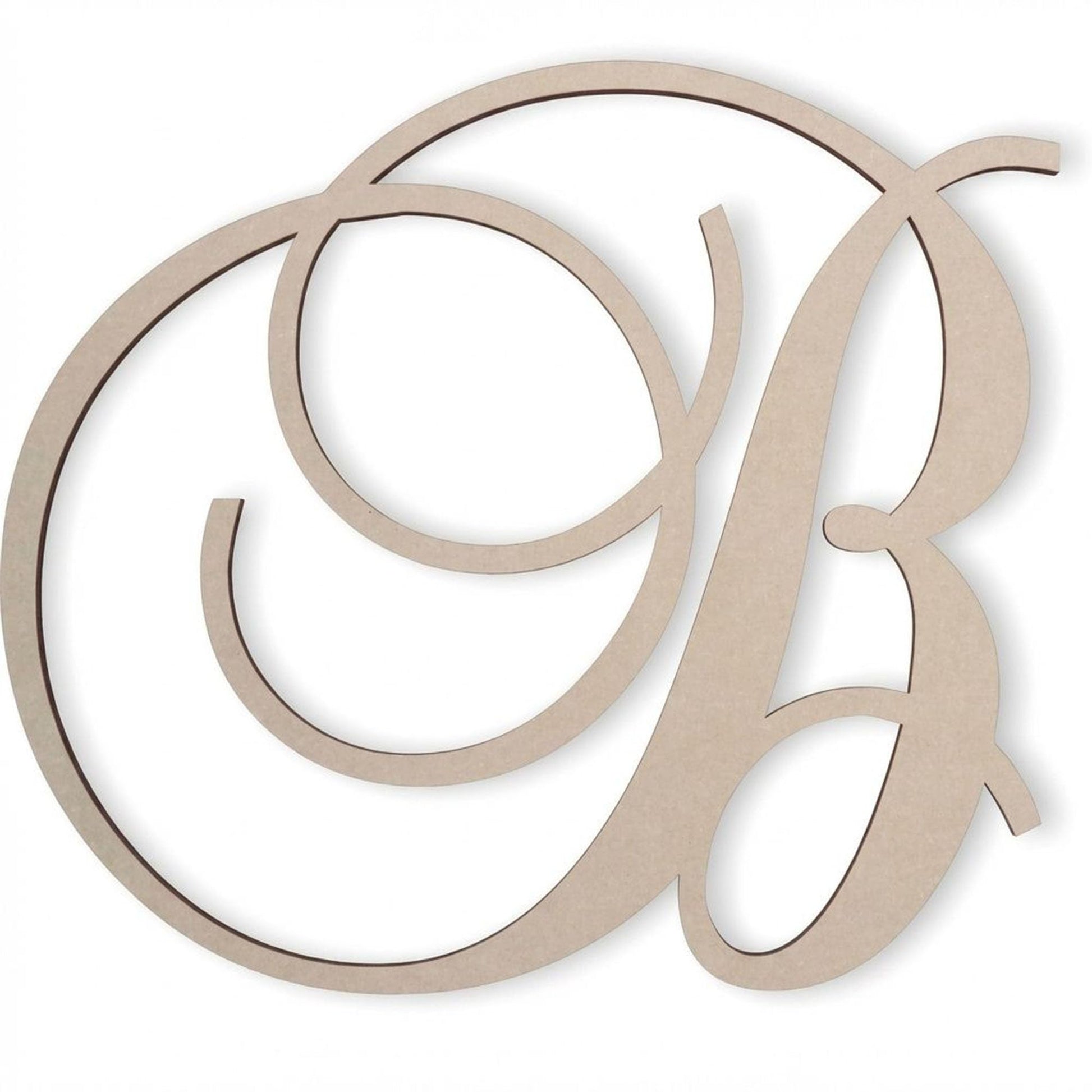 Jess and Jessica Wooden Letter B, 14" Long x 1/4" Thick – Large Wooden Letters for Wall Decor