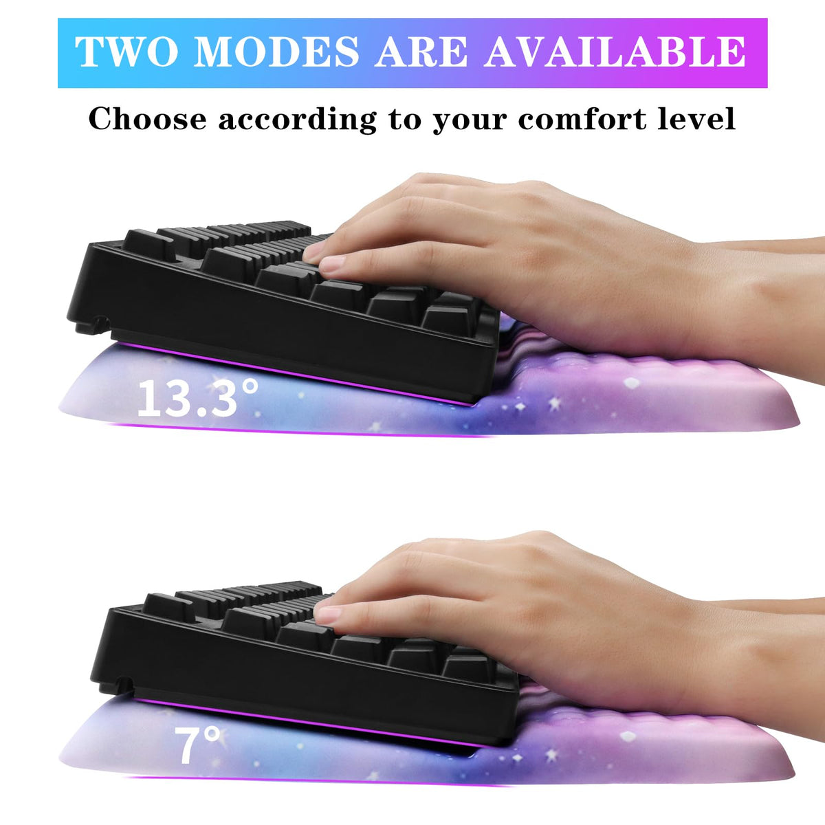 Computer Keyboard Stand with Wrist Rest, Ergonomic Tilted Keyboard Holder - Keyboard Riser with