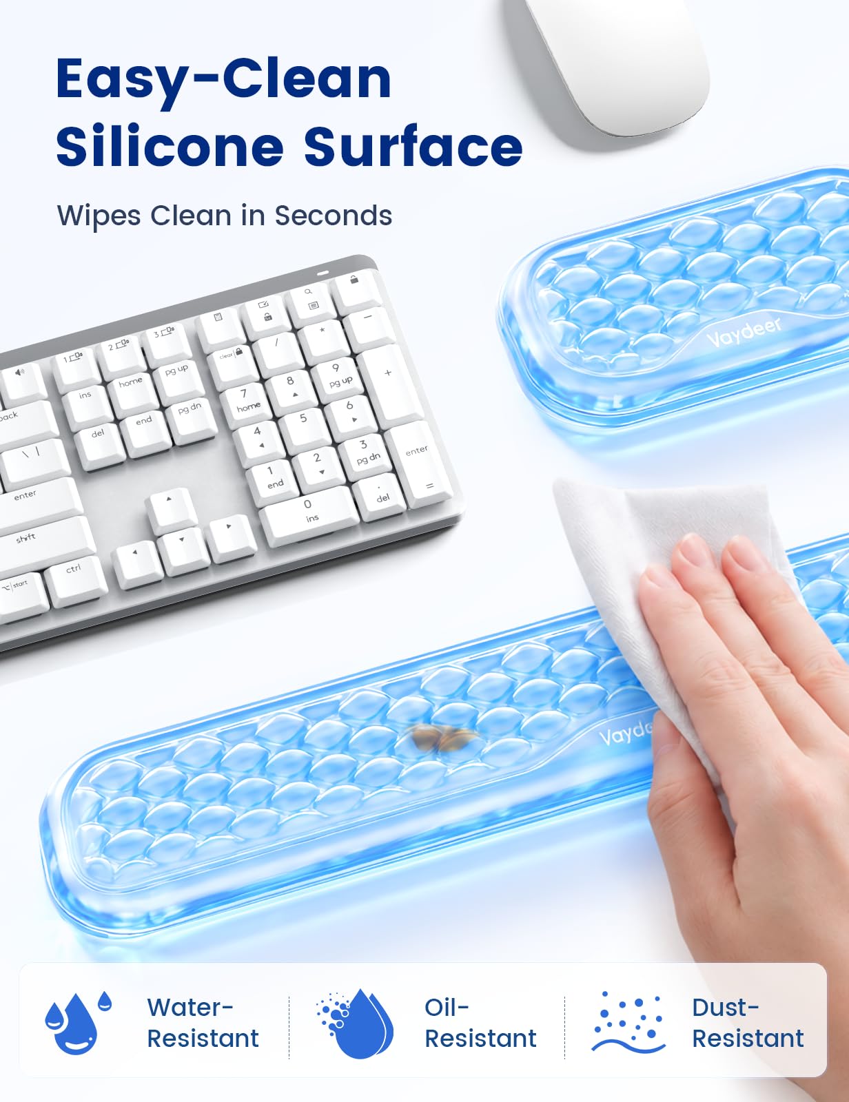 Vaydeer Gel Wrist Rest Set for Keyboard and Mouse, Ergonomic Wrist Support