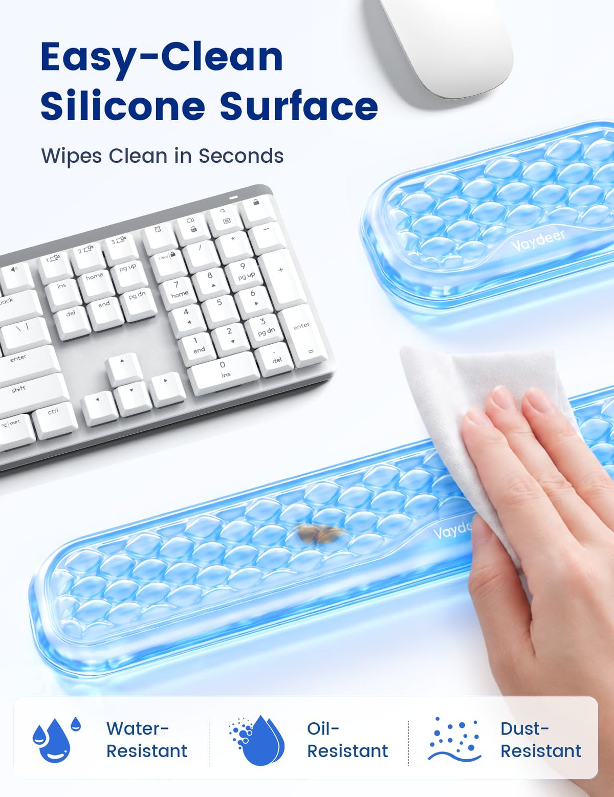 Vaydeer Gel Wrist Rest Set for Keyboard and Mouse, Ergonomic Wrist Support