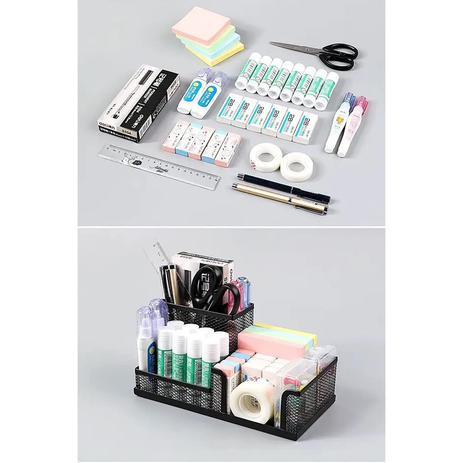 Mesh Desk Organiser and Pen Holder - Office Supplies Accessories - School Supplies Organiser - Pen