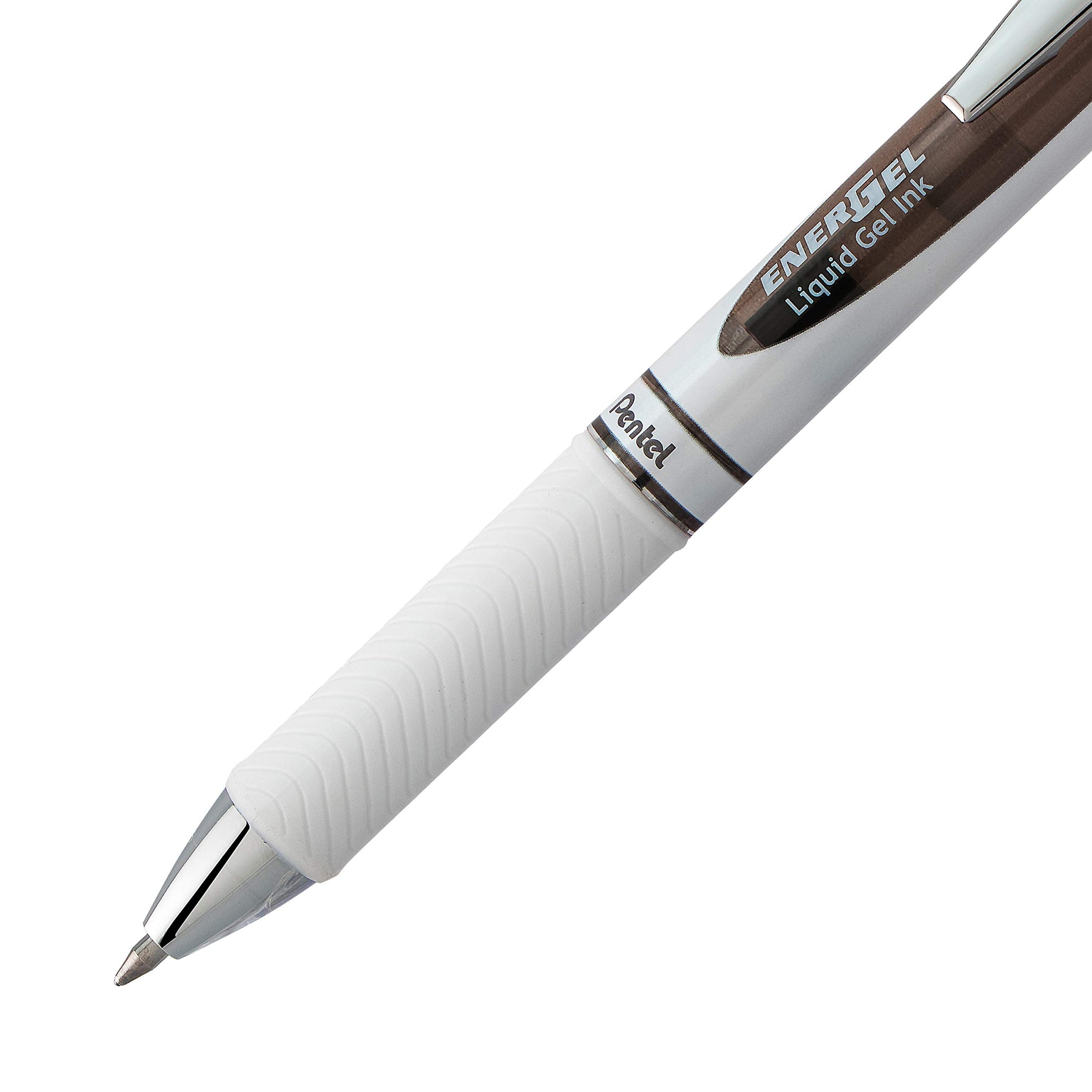 Pentel EnerGel Pearl Deluxe RTX Retractable Liquid Gel Pen, (0.7mm), Accent, Black Ink, Box of 12