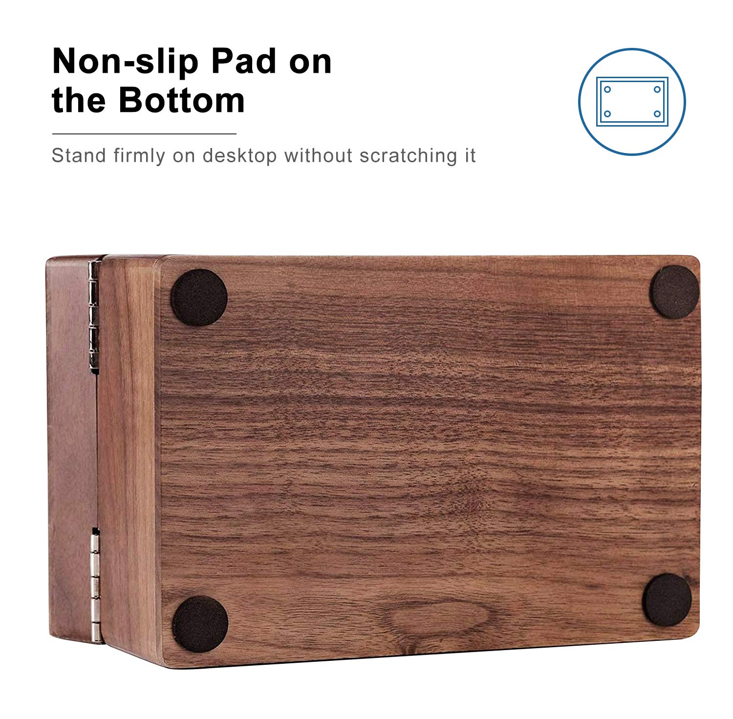MaxGear Walnut Wood Business Card Organizer for 2.2" x 3.5" Cards