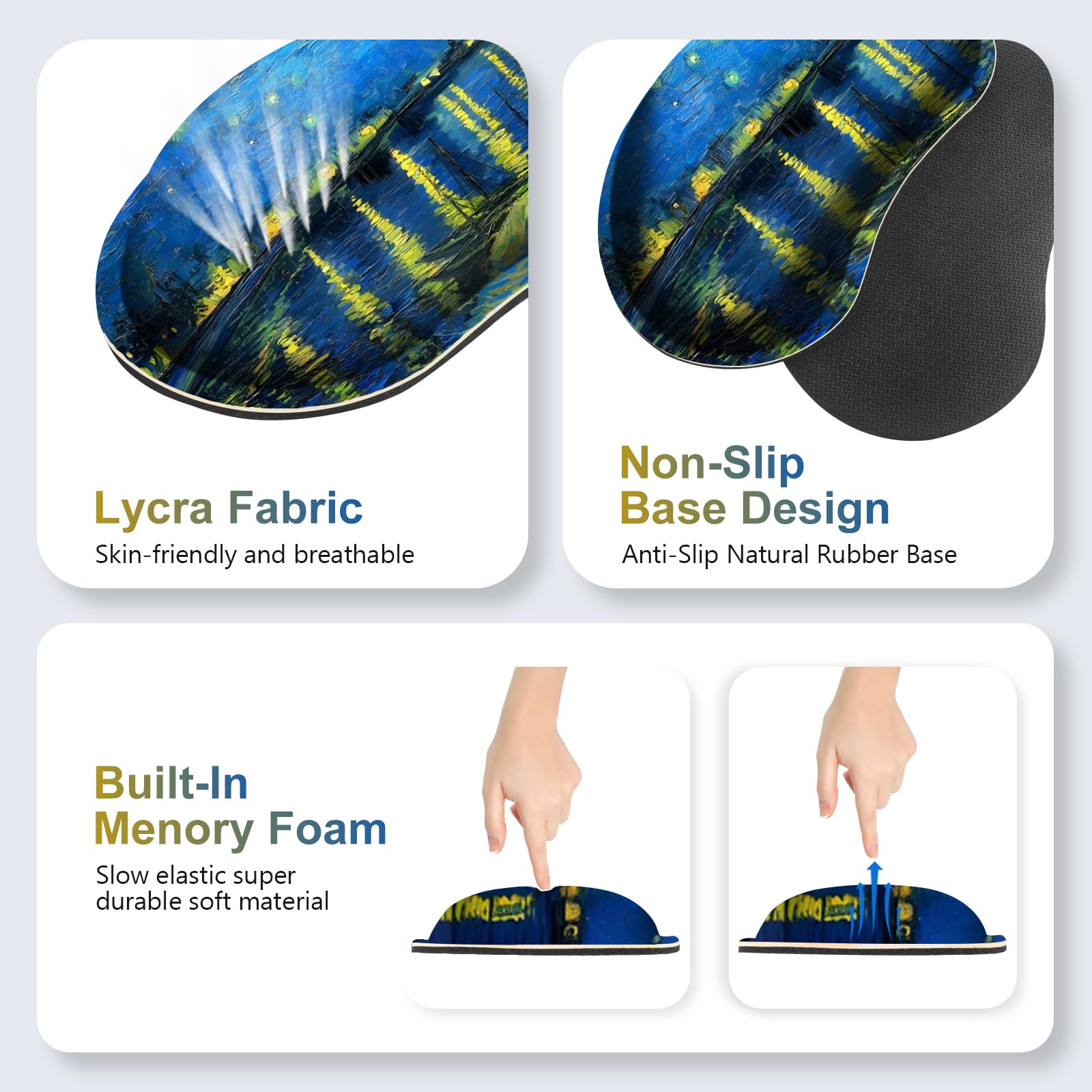 NXZGO Large Gaming Mouse Pad Set, 4 in 1 Ergonomics Keyboard Desk Mat Memory Foam Wrist Rest