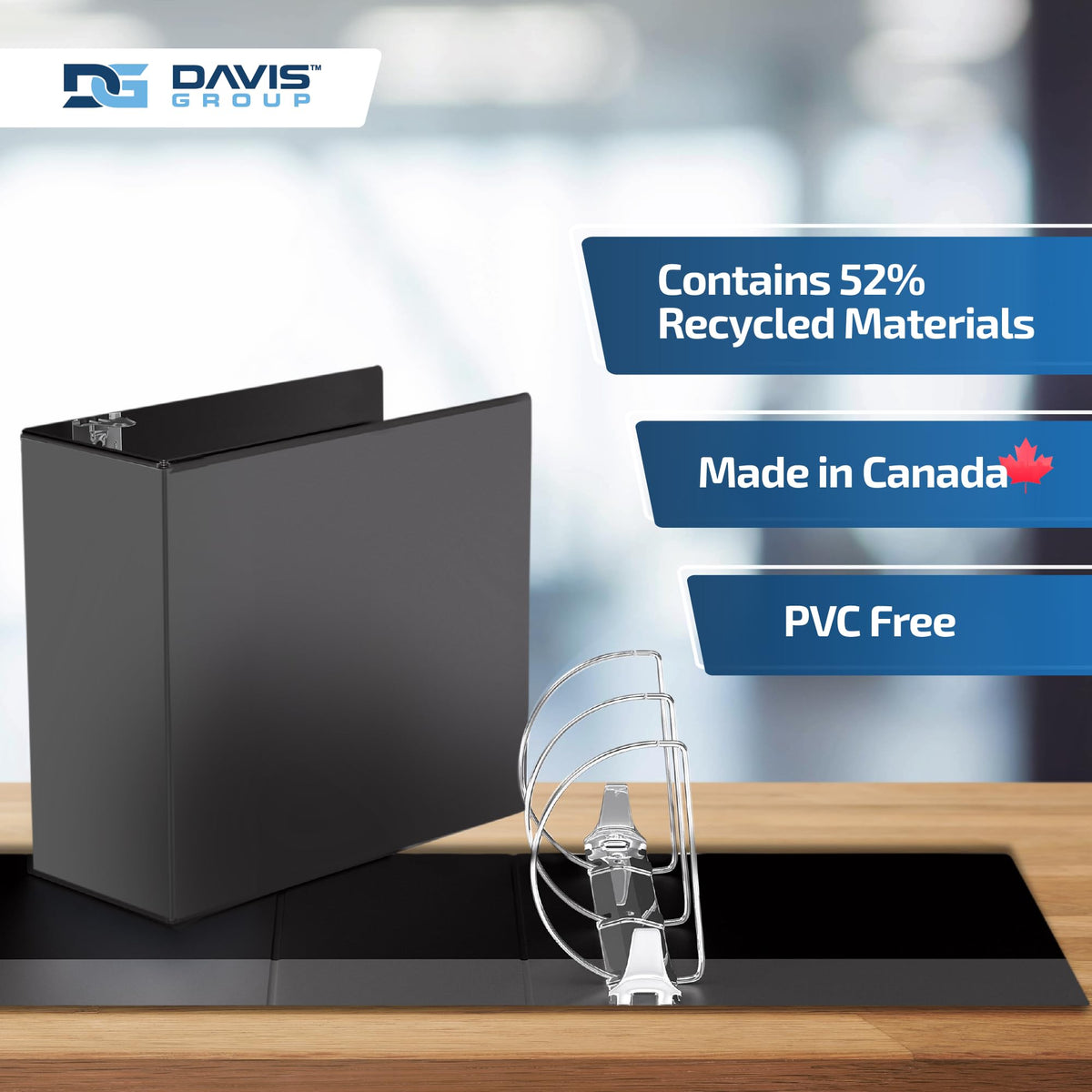 Easyview 3-Ring Binder, Clear-View Cover, 6" D Rings, Black, 2 Pack