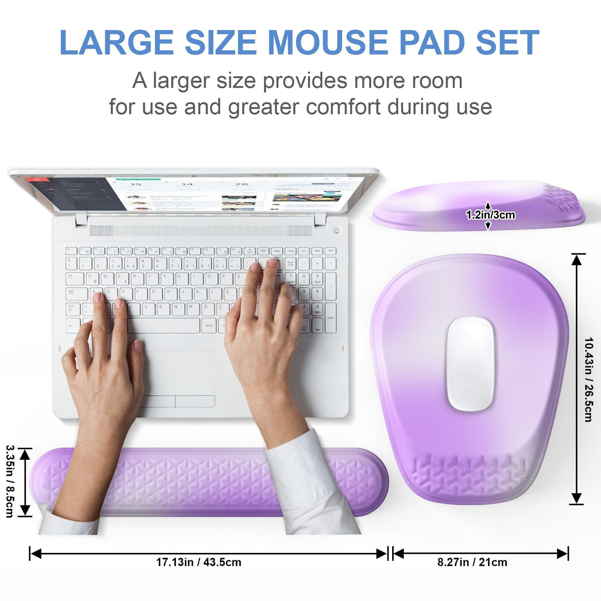 Laokiiy Mouse Pad with Wrist Rest, Comfortable Memory Foam Wrist Rest for Computer Keyboard