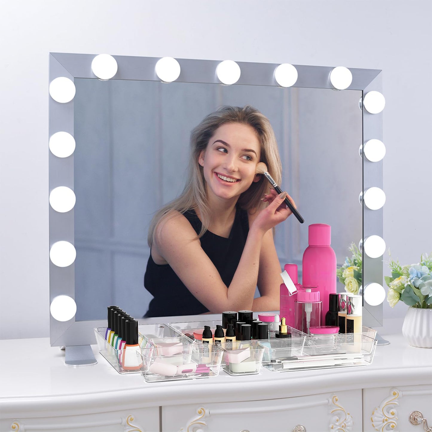 Manalete 65 Pcs Clear Plastic Drawer Organizer, Makeup & Vanity Organizer