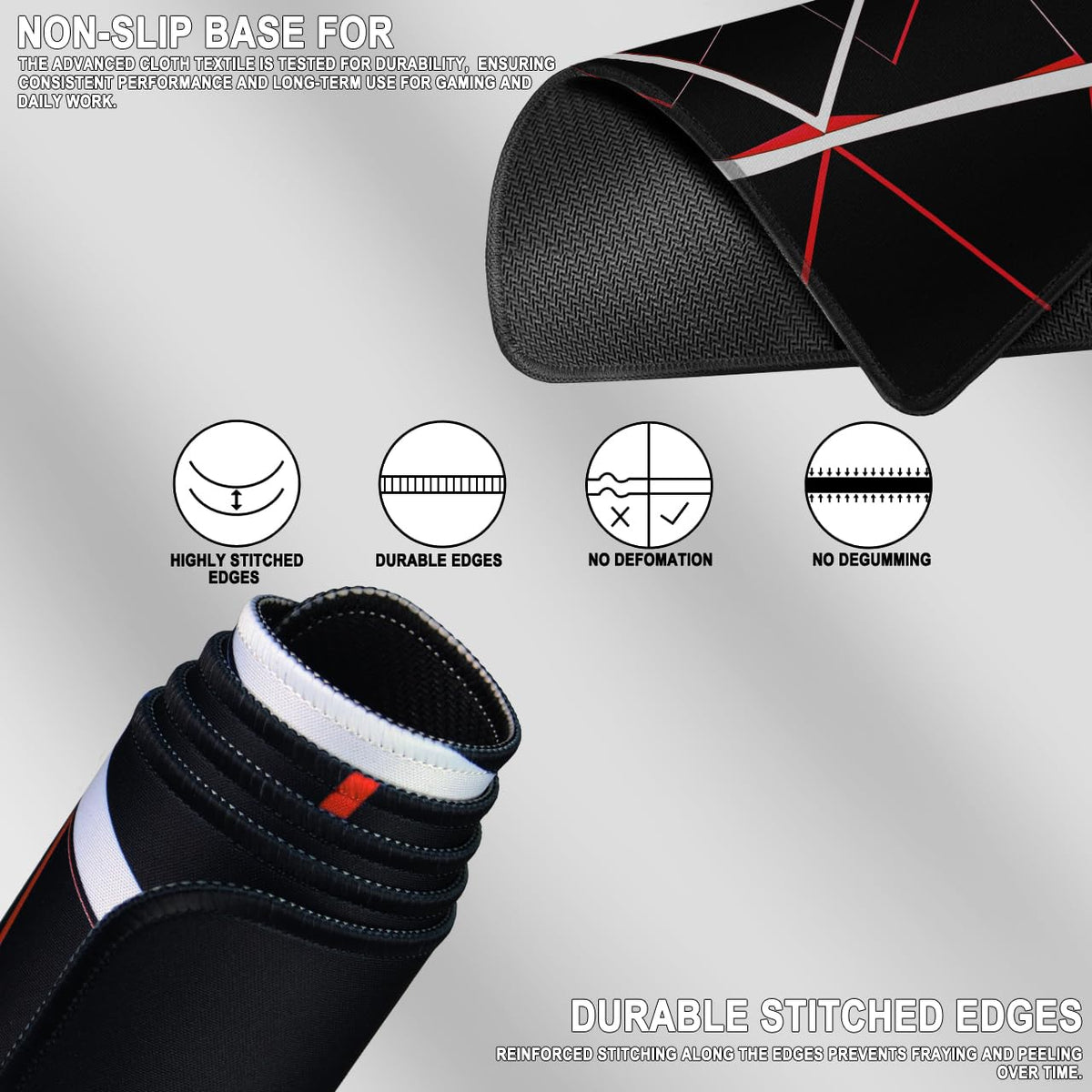 Large Gaming Mousepad, Waterproof Extra Large Mouse Pad with Stitched Edges, 31.5" x 15.7" Non-Slip