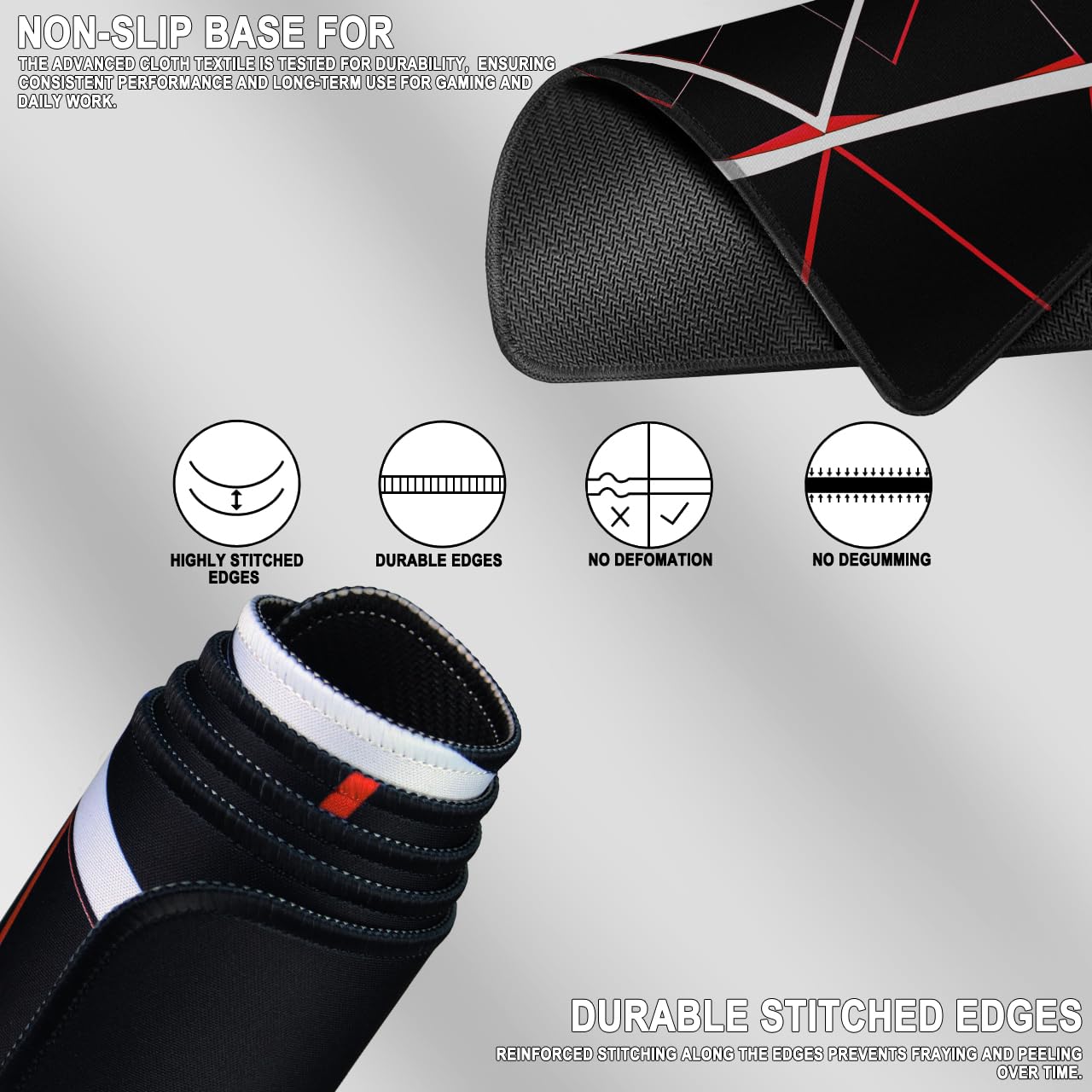 Large Gaming Mousepad, Waterproof Extra Large Mouse Pad with Stitched Edges, 31.5" x 15.7" Non-Slip