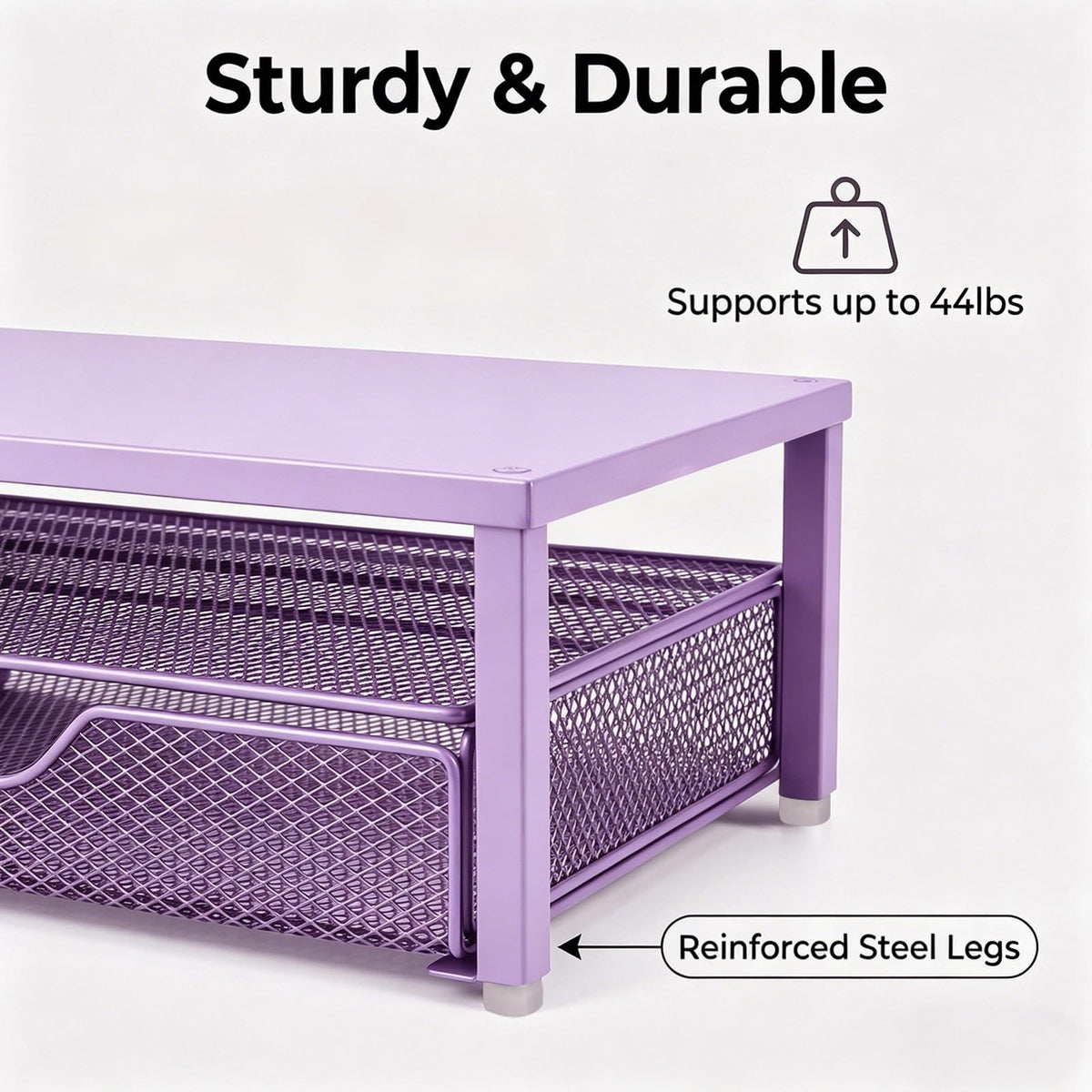 Spacrea Desk Organizers and Accessories, Printer Stand with Storage, Purple