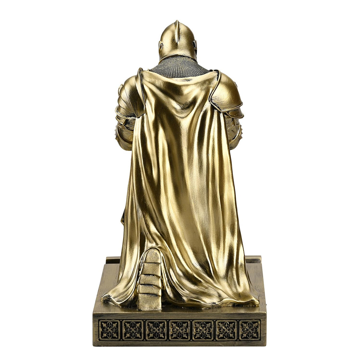 Medieval Armored Knight Pen Holder Figurine Paperweight Phone Stand Bronze