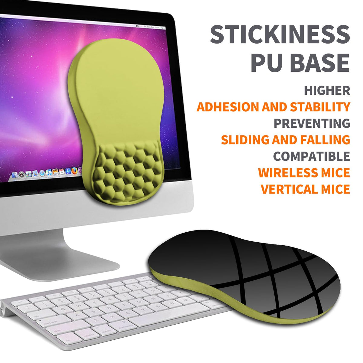 Armanza Ergonomic Joint Wrist Support Mouse Pad with Memory Foam Cushion Massage Bump, Carpal