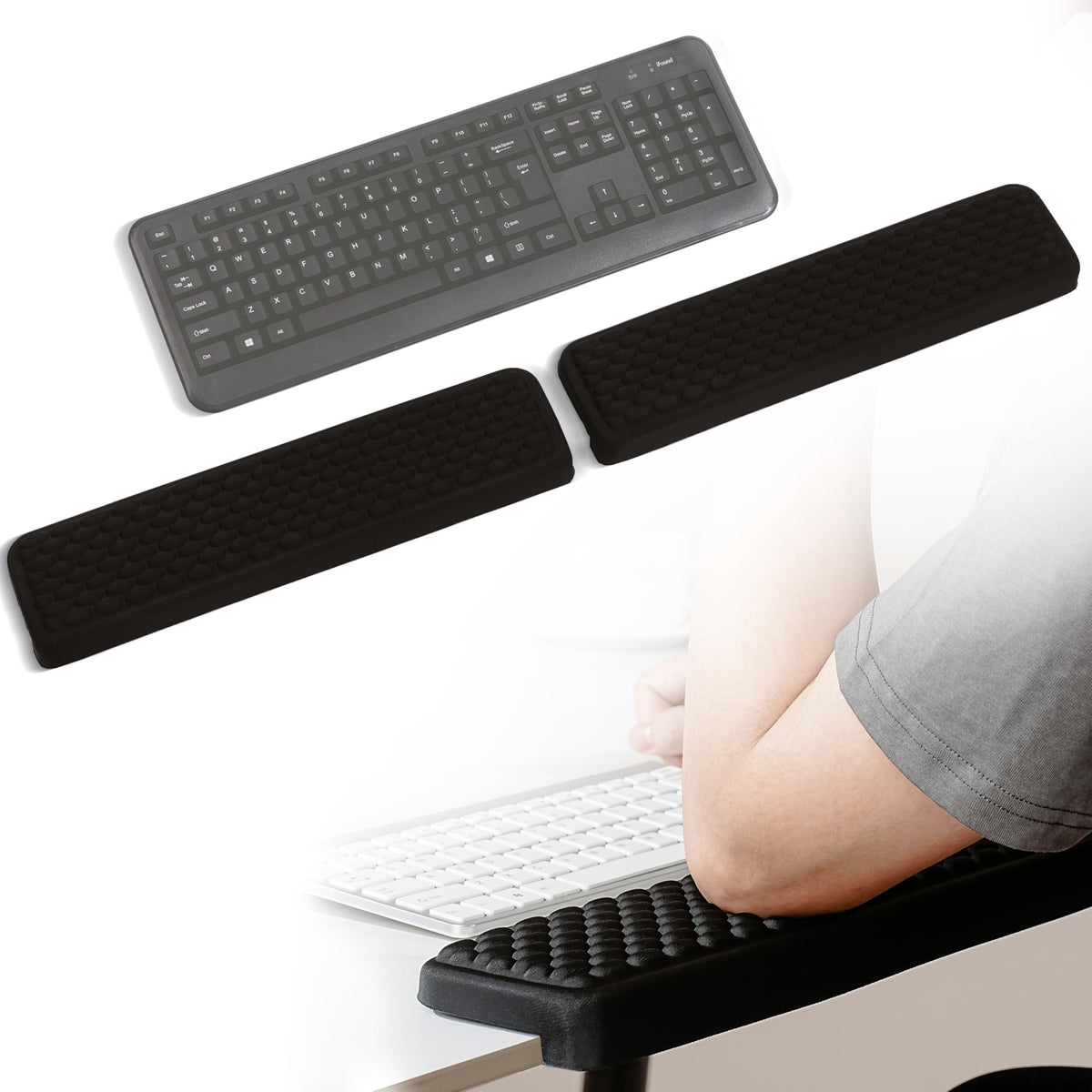 MEKASS L-Shaped Desk Elbow Pad for Desk, Memory Foam Elbow Support Padding with Non-Slip, Ergonomic
