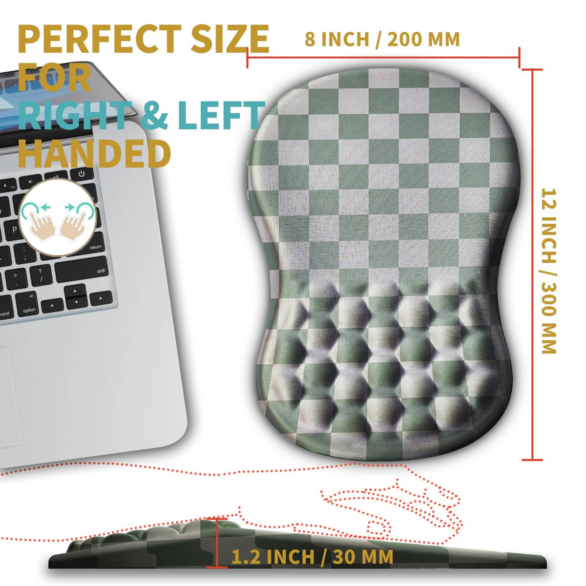 Hokafenle Ergonomic Mouse Pad Wrist Support with Massage Design, Wrist Rest Pain Relief Mousepad