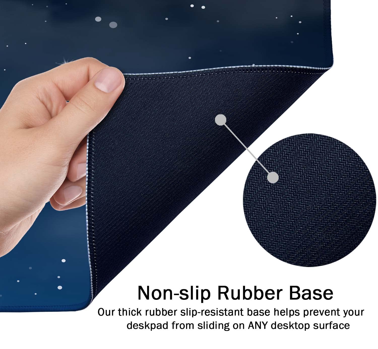 SSOIU Night Sky with Clouds and Many Stars - Extra Large Desk Mat, Cute Desk Pad, Aesthetic Gaming