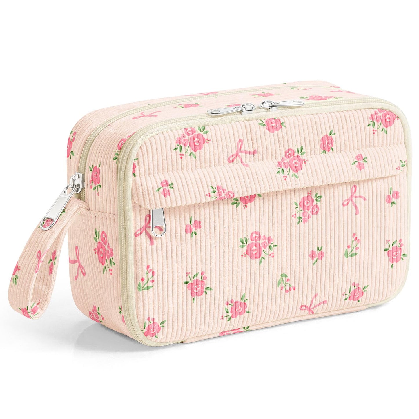 WOBAGMEN Cute Pencil Case,Large Corduroy Zippered Pencil Case Pouch, aesthetic Pencil Bag with