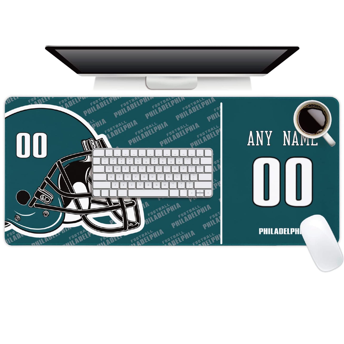 Philadelphia Mouse Pad Custom Any Name and Number Desk Pad for Men Women Youth Gifts