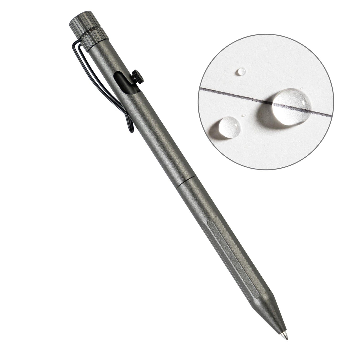 Rite in the Rain Weatherproof Gunmetal Bolt-Action Metal Pen, Black Ink, (No. G16)