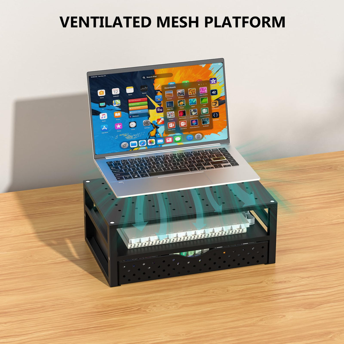 WALI Computer Monitor Stand with Drawer, Laptop Riser with Storage