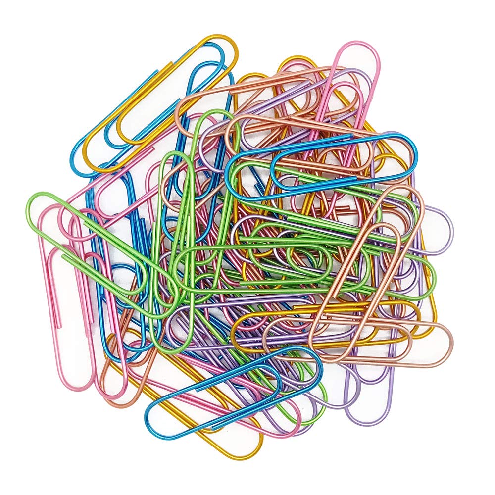 Kbraveo 60 Pack 4 Inch Giant Paper Clips, 6 Colors, Holds Up to 50 Sheets, Modern Metal Binder Clips