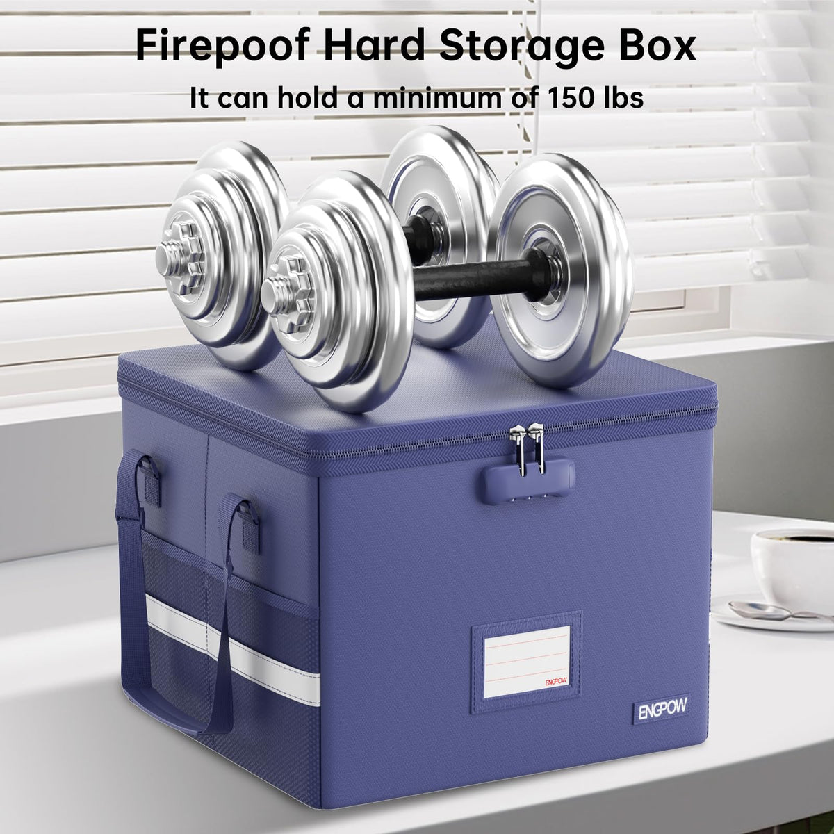 ENGPOW 5200°F File Box Fireproof Document Box with Lock,Heat Insulated Collapsible File Storage