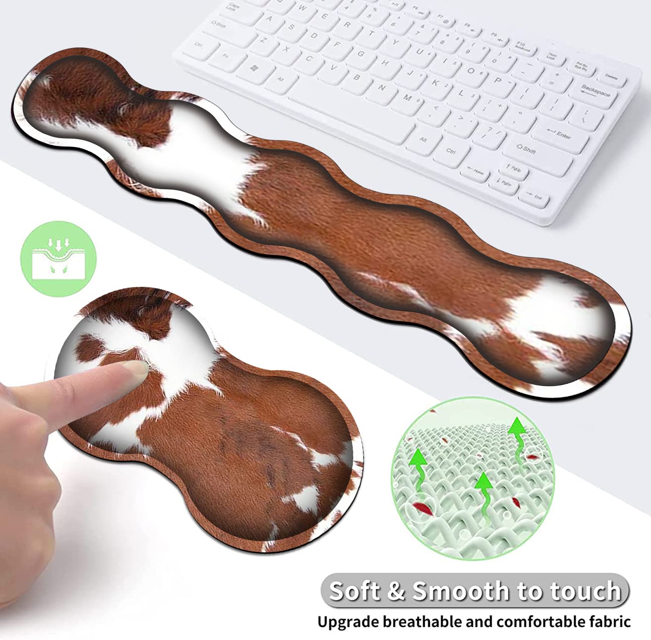 Large Mouse Pad and Gel Mouse Wrist Rest+ Memory Foam Keyboard Wrist Rest Support Set, Non-Slip