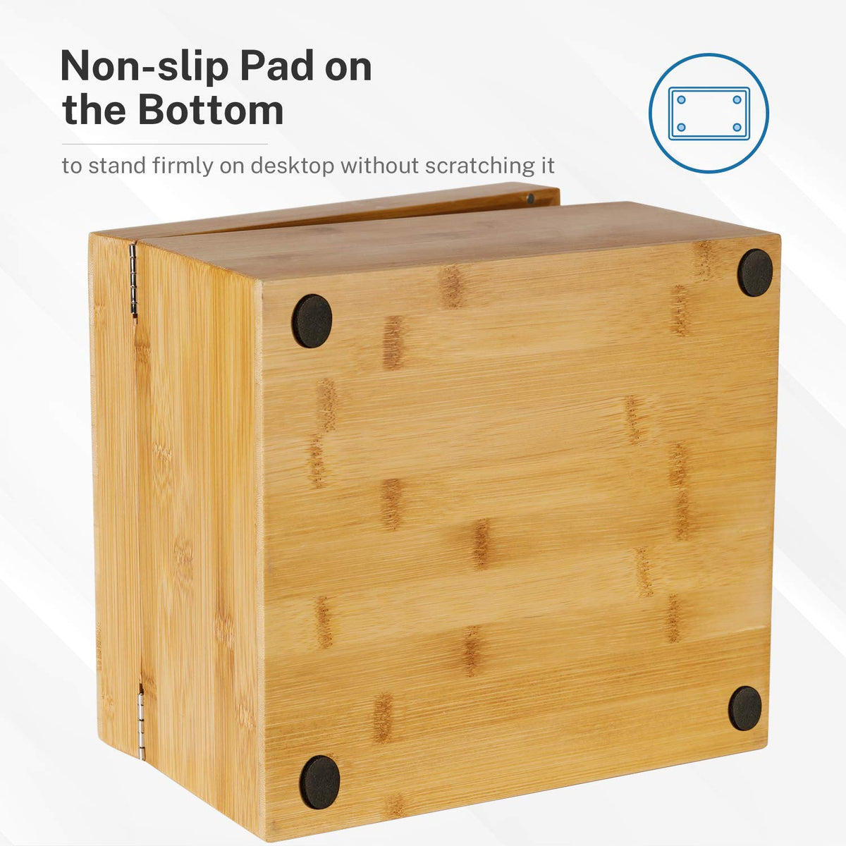 MaxGear Bamboo Business Card Organizer for 5" x 8" Cards