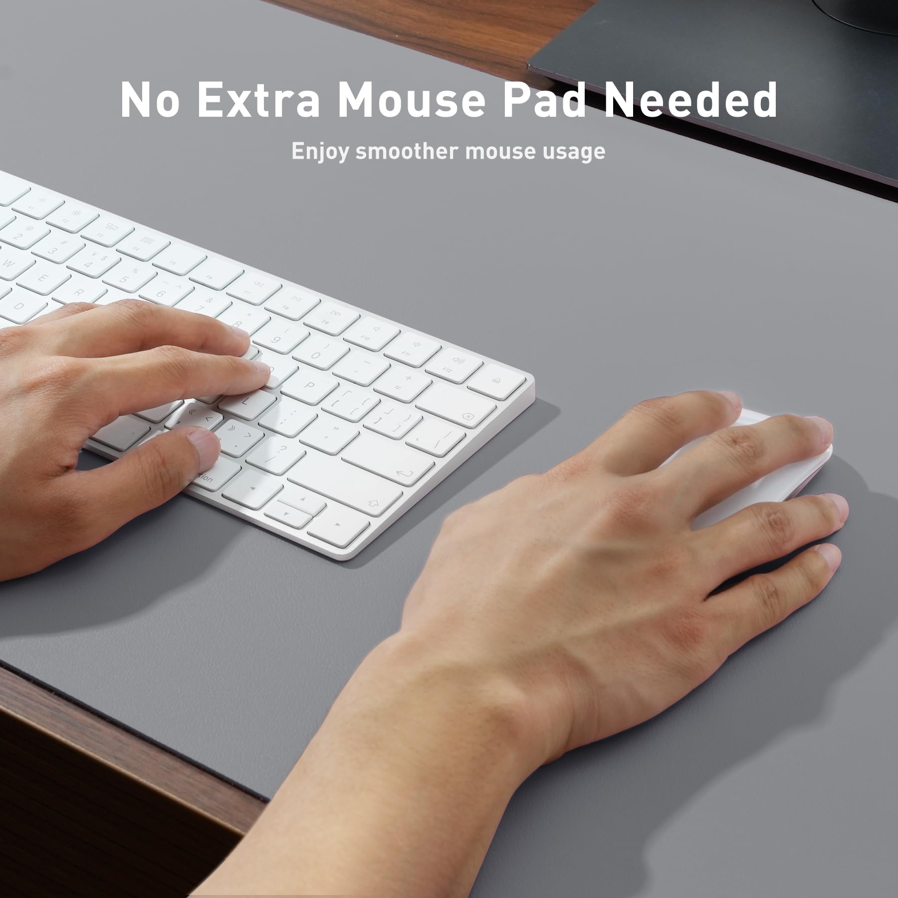 Aothia Faux Leather Desk Mat - Non-Slip PU Leather Desk Blotter, Waterproof Writing Surface, Large