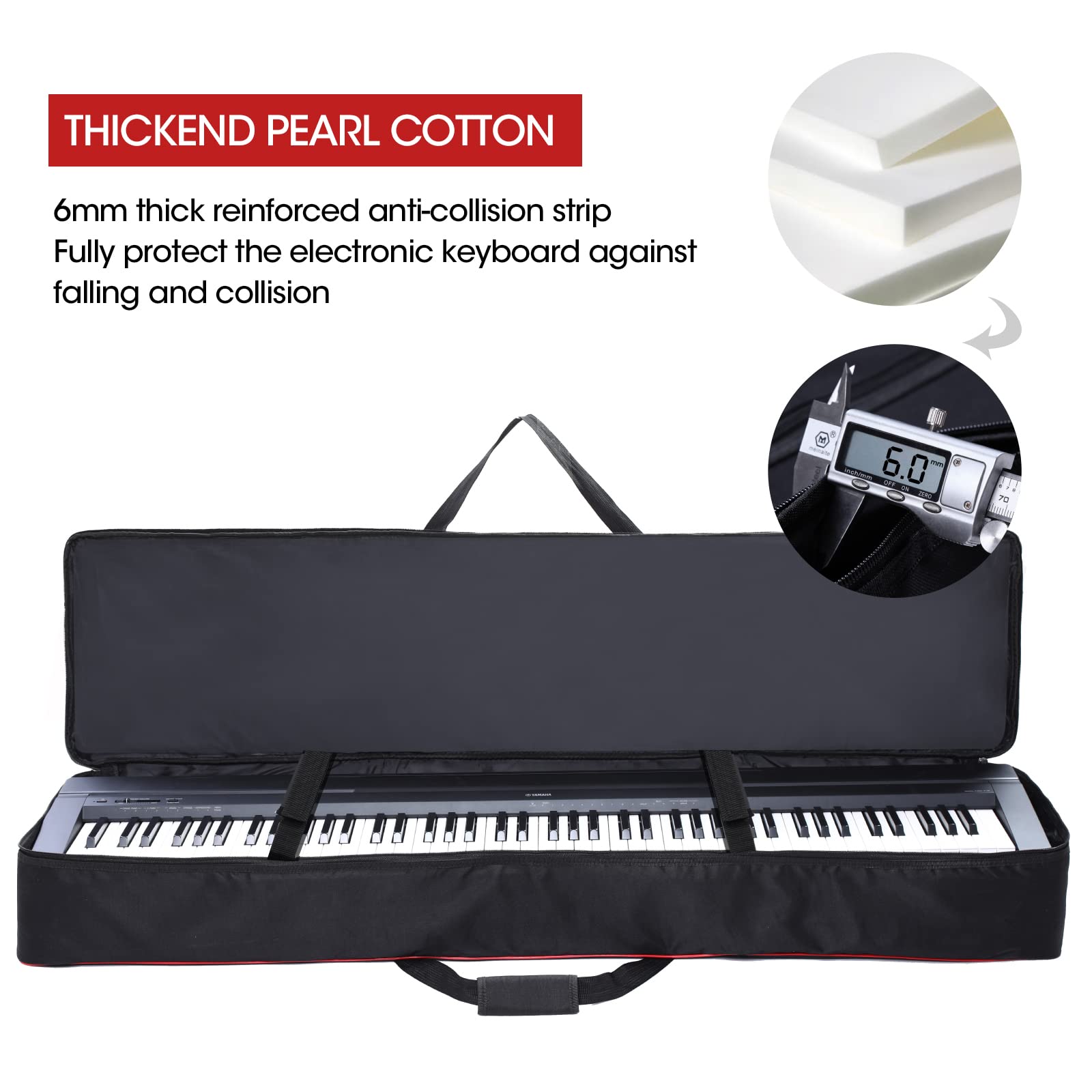 Monkeysell 88 Key Keyboard Case,Soft Padded Piano Gig Bag Large