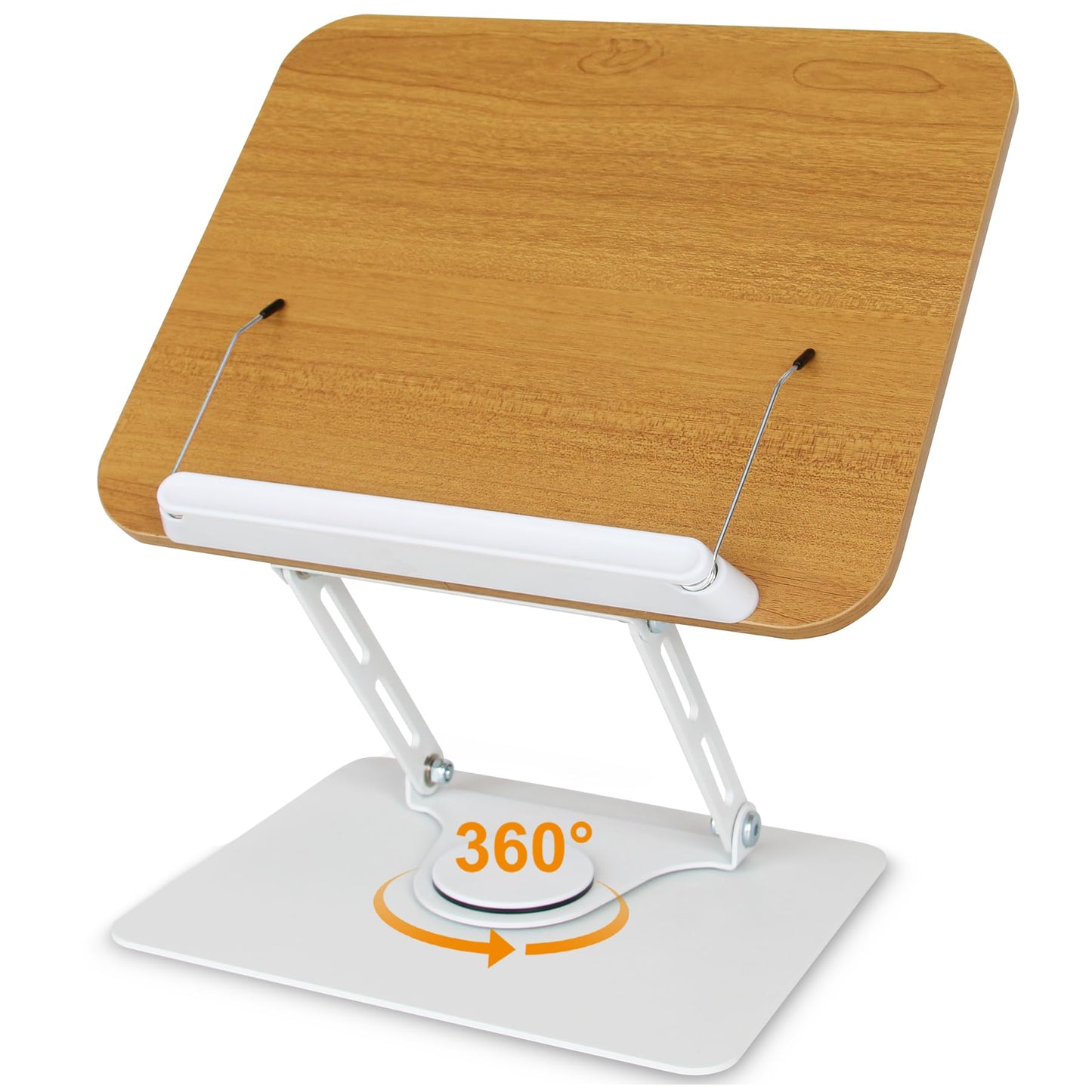 trophable Book Stand for Reading Cookbook Stand Book Holder with 360 Rotating Base Page Clips Book