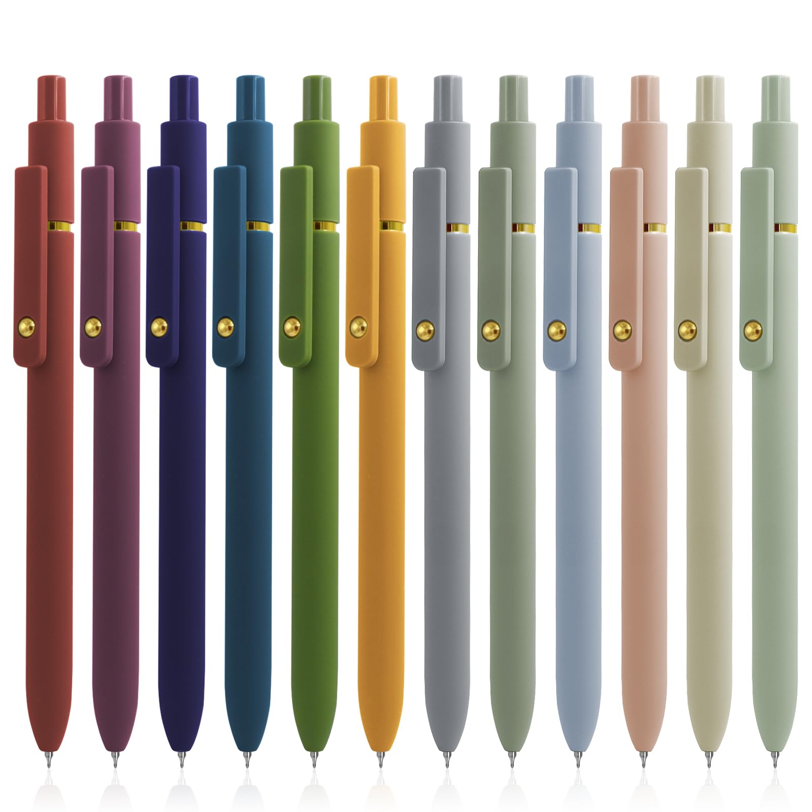 UIXJODO Gel Pens, 12 Pcs Black Ink Pens for Women, 0.5mm Fine Point Smooth Writing Pens, High-End