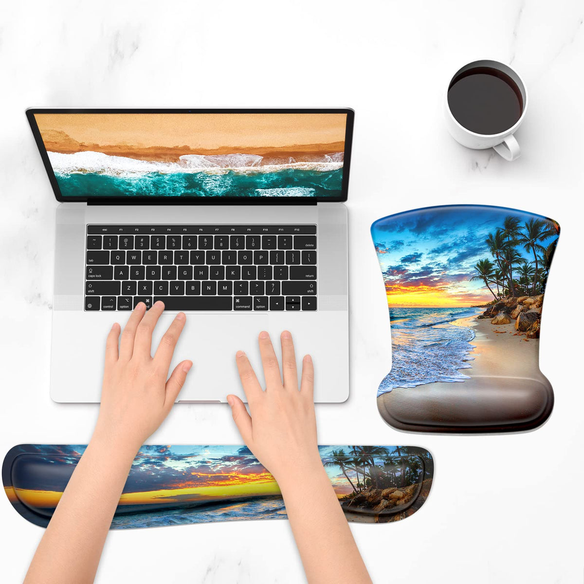 ITNRSIIET Mouse Pad Wrist Support Keyboard Wrist Rest Pad Ergonomic Mousepad Non-Slip Memory Foam