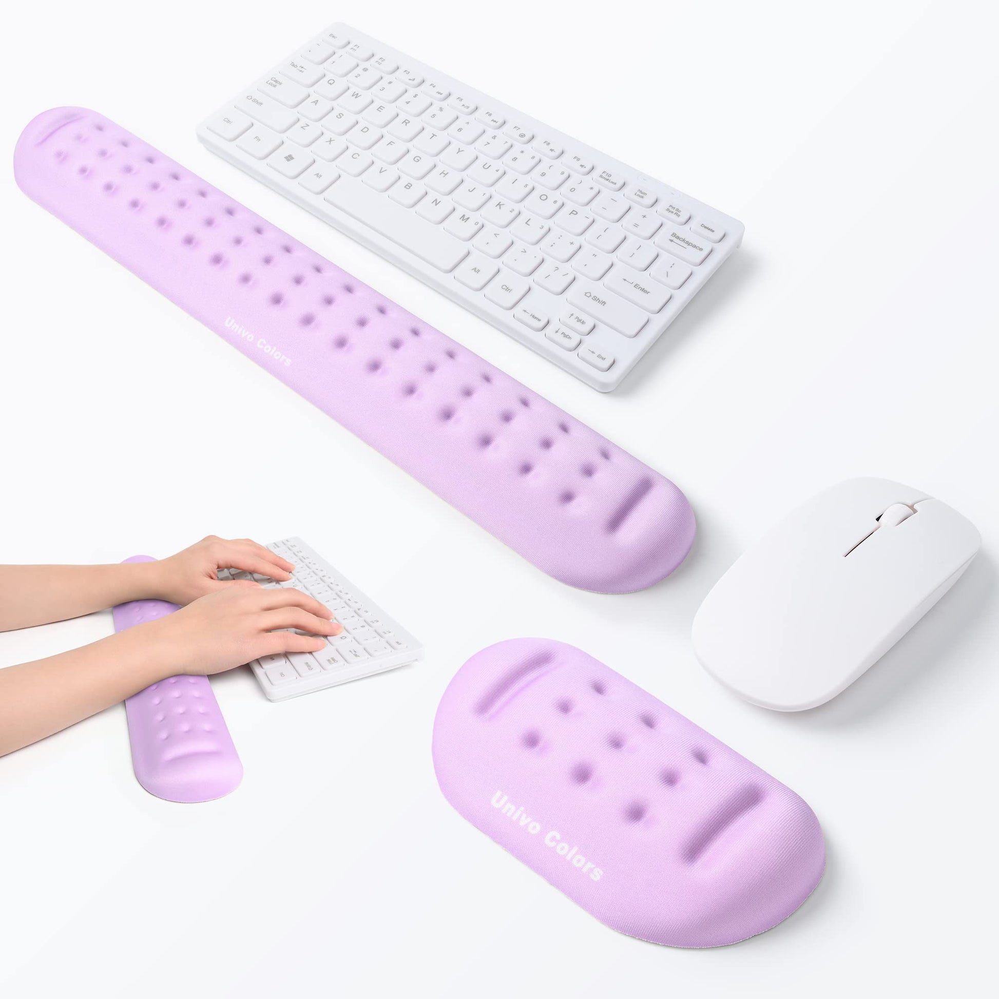 UnivoColors Upgraded Massage Bead Wrist Rest Set for Keyboard and Mouse, Wrist Ergonomic Support