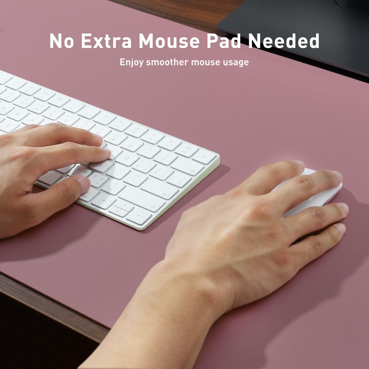 Aothia Faux Leather Desk Mat - Non-Slip PU Leather Desk Blotter, Waterproof Writing Surface, Large