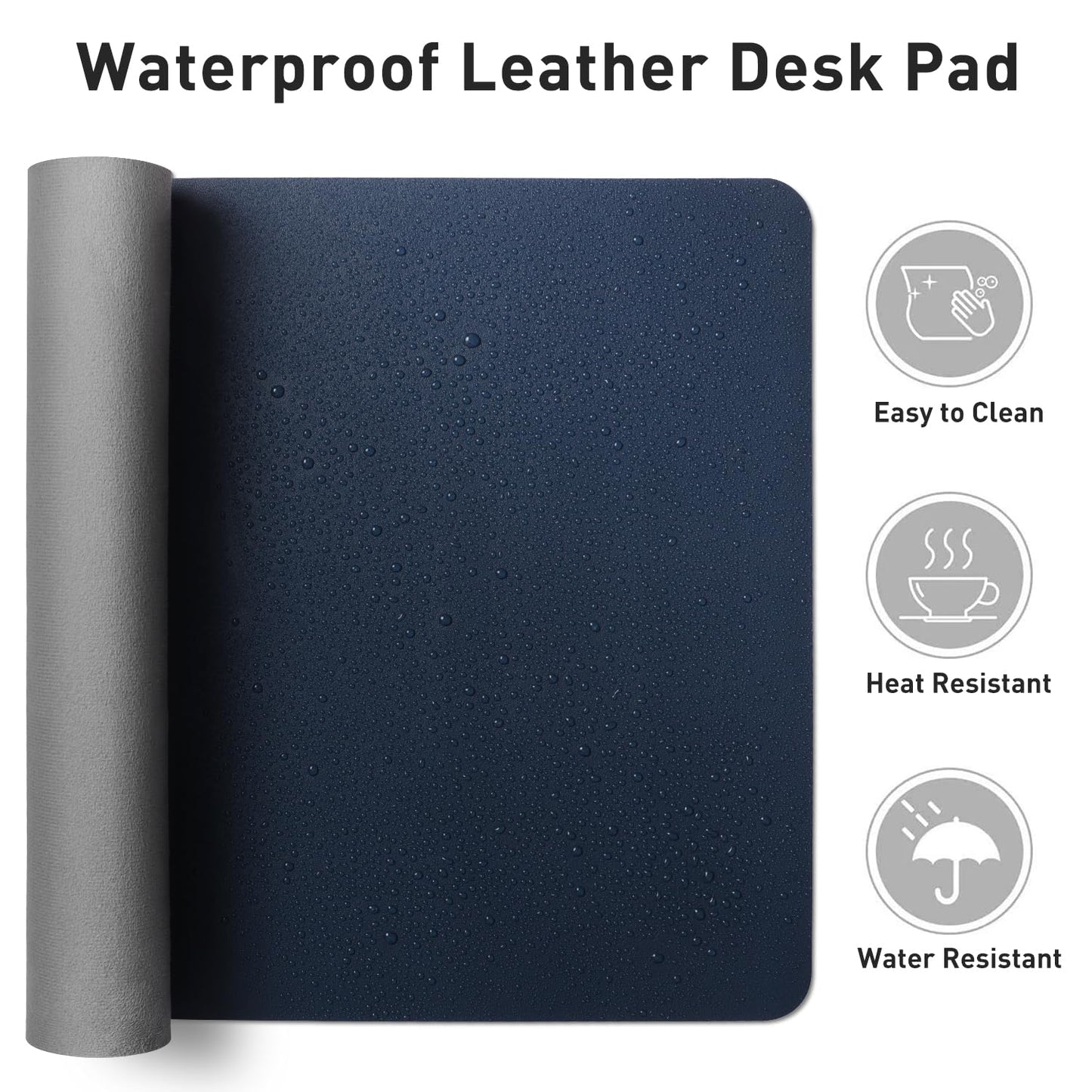 Aothia Leather Desk Pad Protector, Mouse Pad,Office Desk Mat, Non-Slip PU Leather Desk Blotter