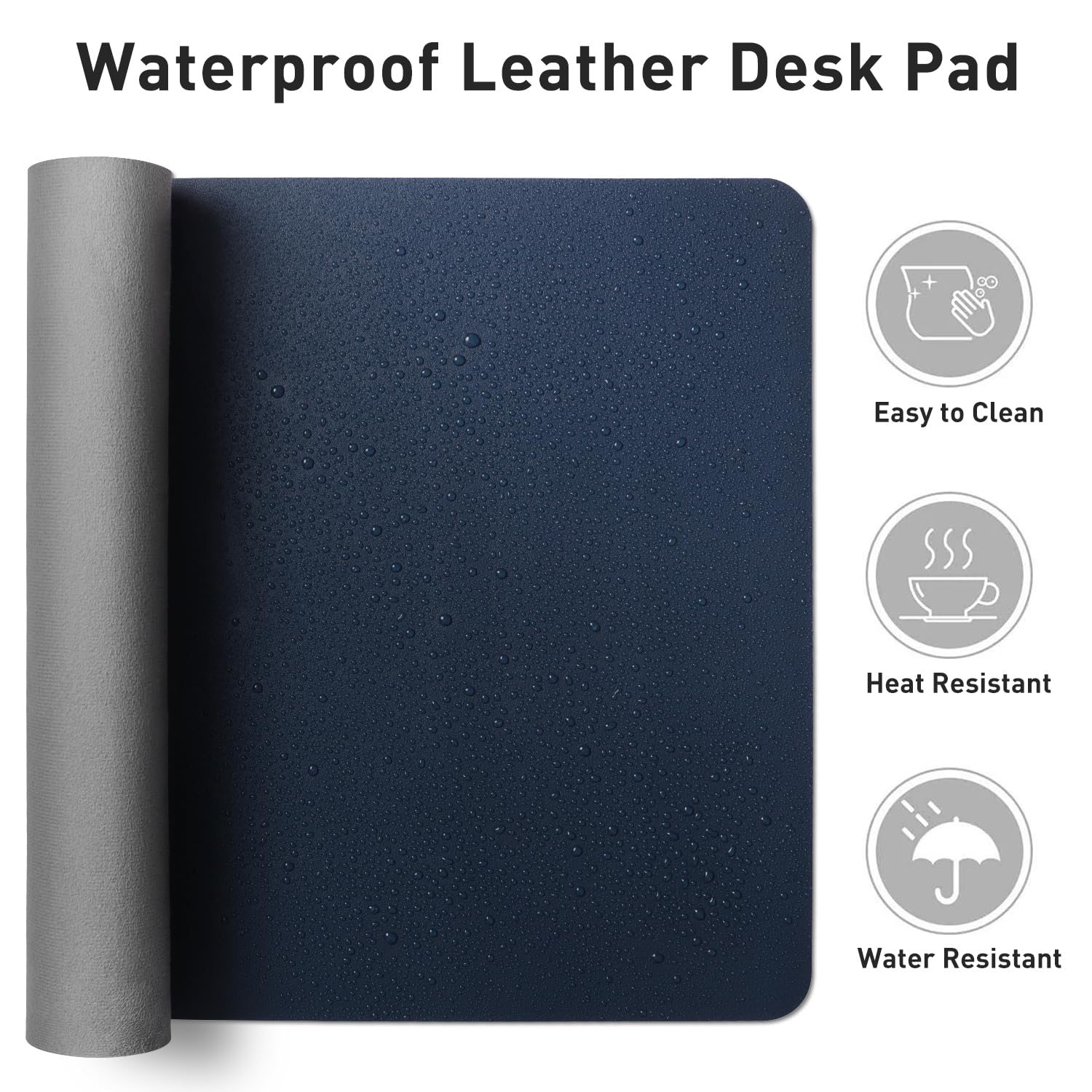 Aothia Leather Desk Pad Protector, Mouse Pad,Office Desk Mat, Non-Slip PU Leather Desk Blotter
