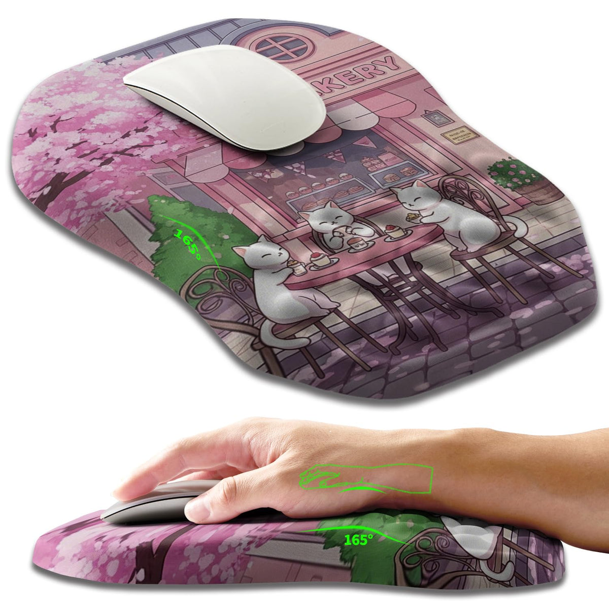 Armanza Ergonomic Slope Mouse Pad Wrist Support, Wrist Rest Mousepad for Carpal Tunnel Pain Relief
