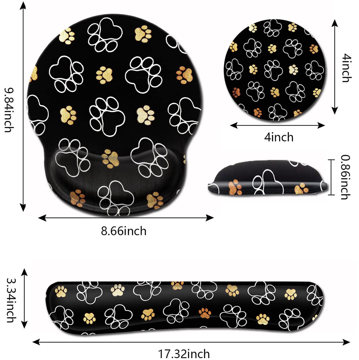 Ergonomic Mouse Pad with Wrist Support Gel Mouse Pad, Non-Slip Laptop Computer Keyboard Mousepad