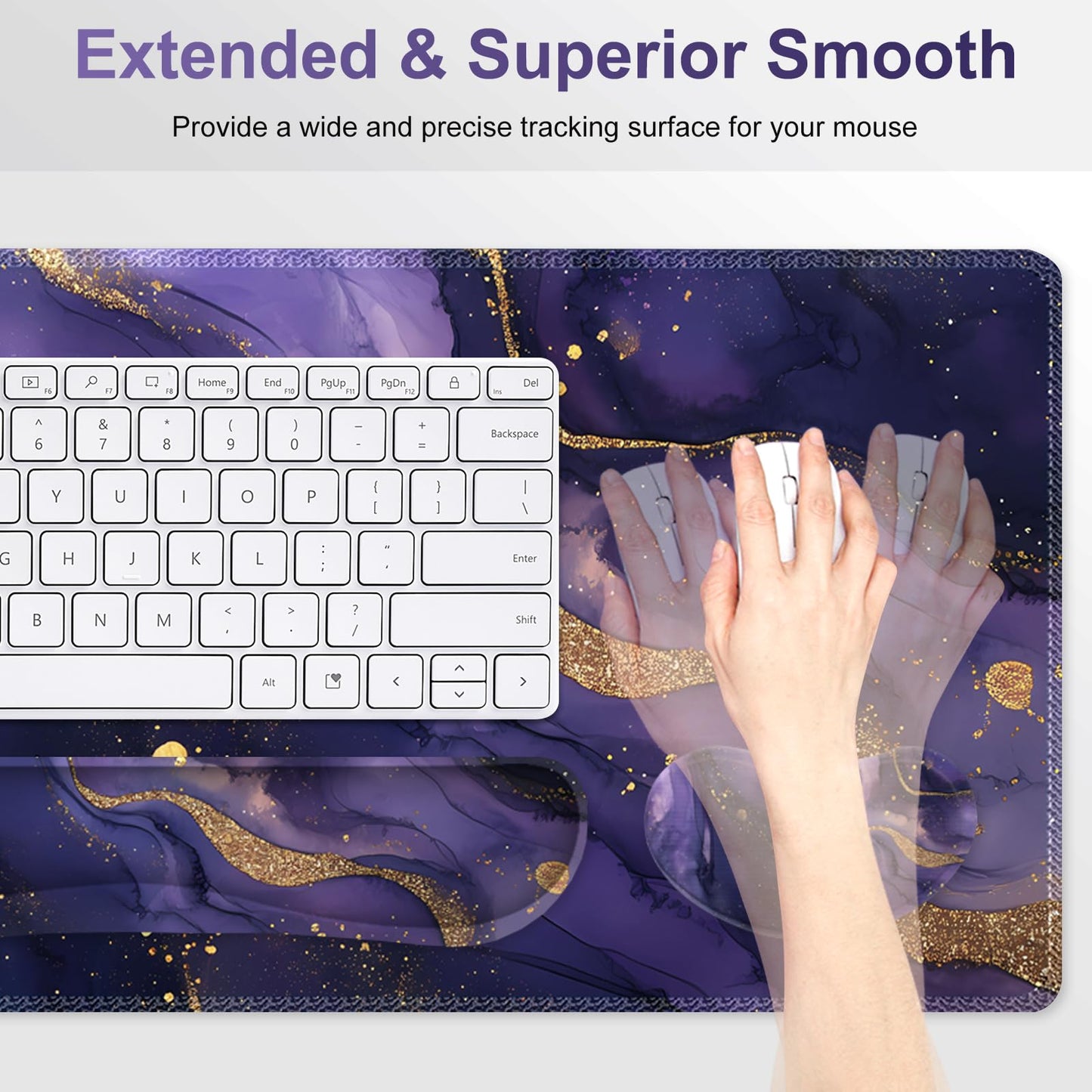NXZGO Large Gaming Mouse Pad Set, 4 in1 Ergonomics Keyboard Desk Mat with Memory Foam Wrist Rest