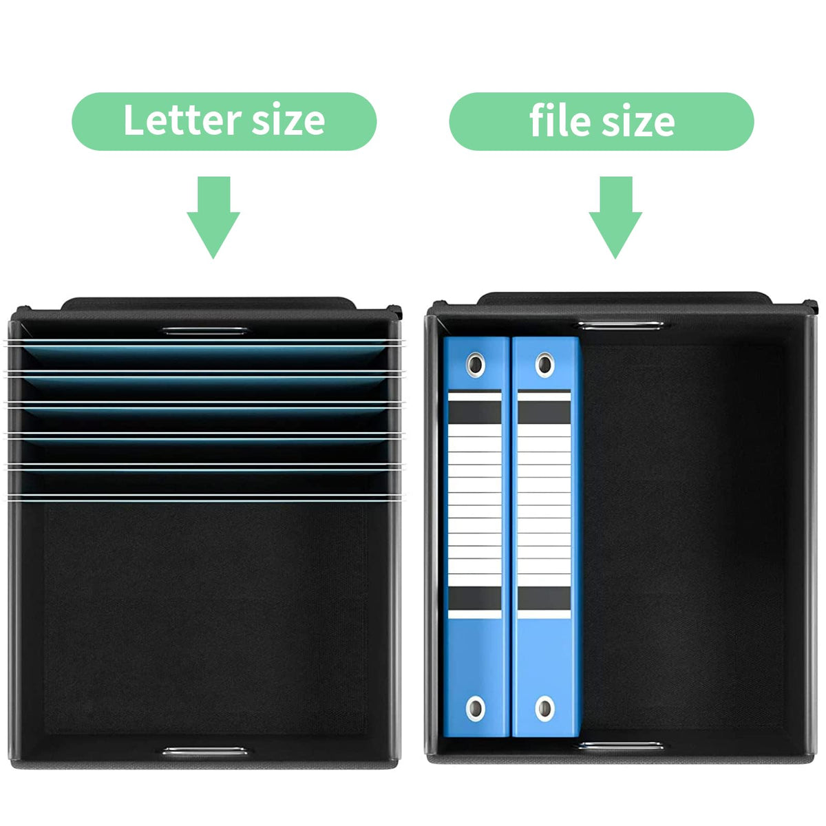 Huolewa File Organizer Box with Lids, Collapsible File Folder Organizer
