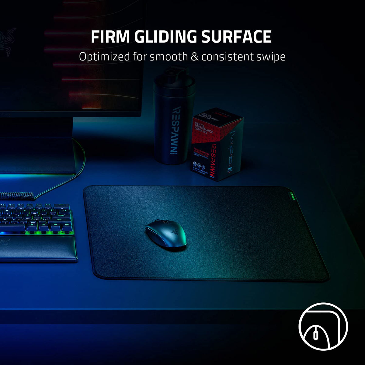 Razer Strider Hybrid Mouse Mat, Soft Base & Smooth Glide, Portable, XXL