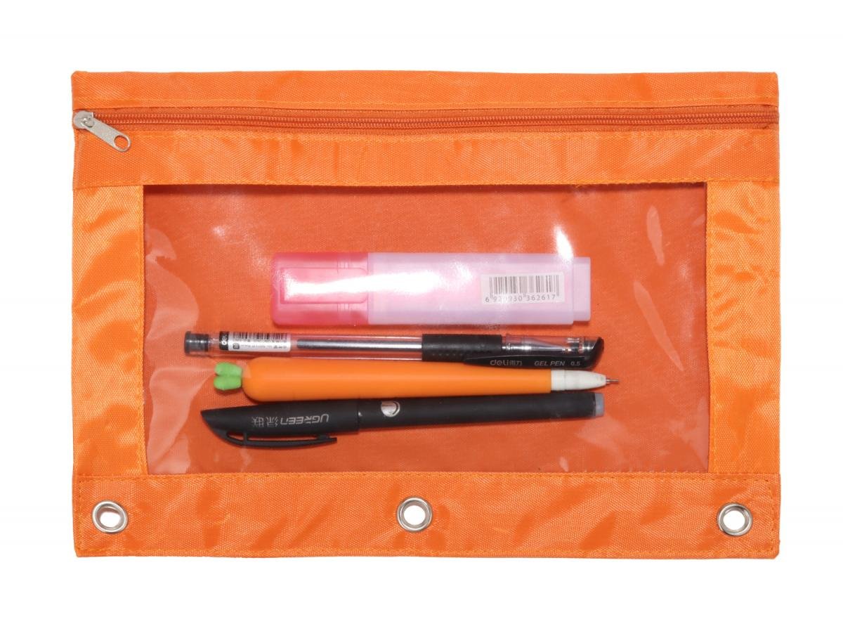 Wodison 24 Packs 3 Ring Binder Pen Pencil Case Pouch Bulk Set Stationery Bag for School Class
