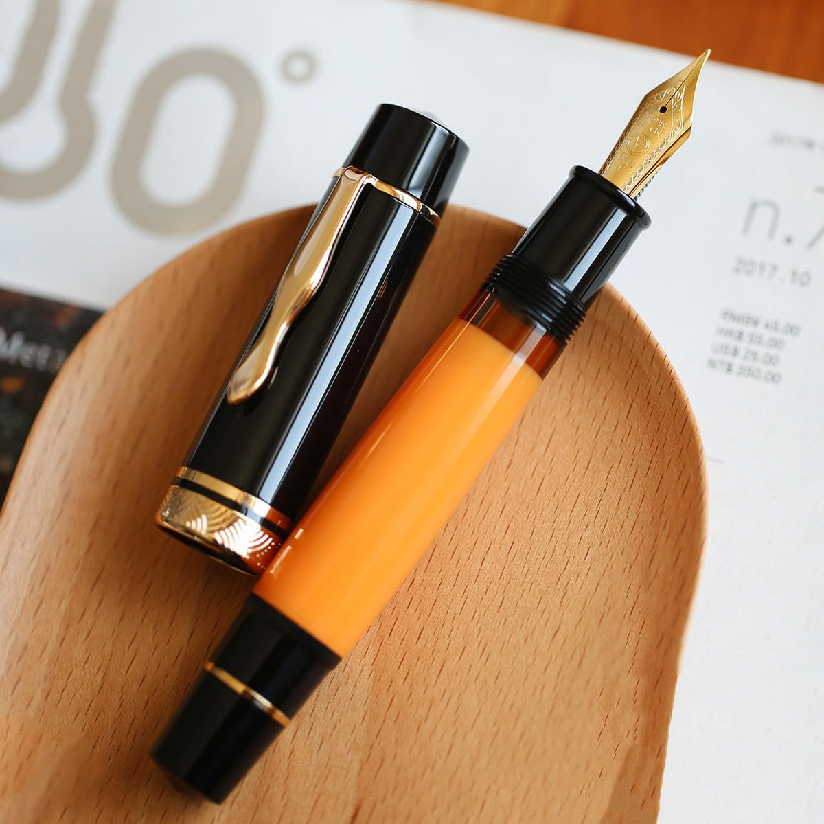 erofa Majohn P139 Piston Fountain Pen Extra Fine Nib with Box, Brass Piston System Large Capacity